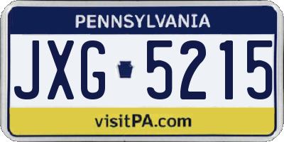 PA license plate JXG5215