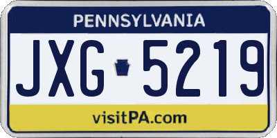 PA license plate JXG5219