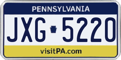 PA license plate JXG5220