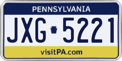 PA license plate JXG5221