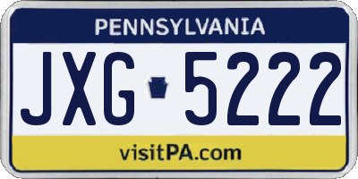 PA license plate JXG5222