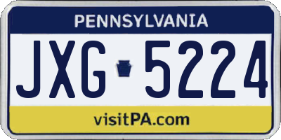 PA license plate JXG5224