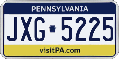 PA license plate JXG5225