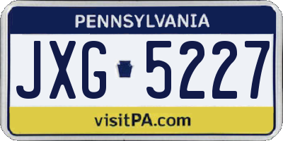 PA license plate JXG5227
