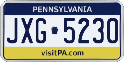 PA license plate JXG5230