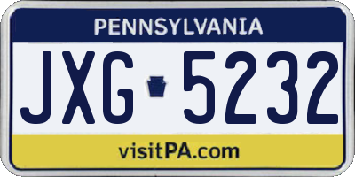 PA license plate JXG5232