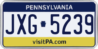 PA license plate JXG5239