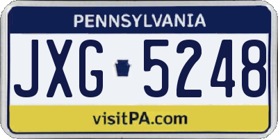 PA license plate JXG5248