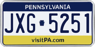 PA license plate JXG5251