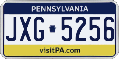 PA license plate JXG5256