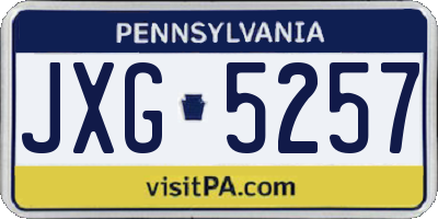 PA license plate JXG5257