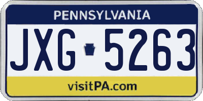 PA license plate JXG5263