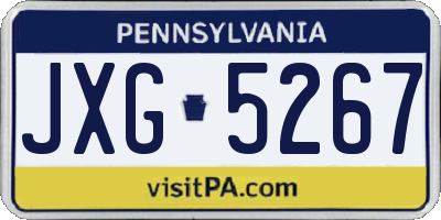 PA license plate JXG5267