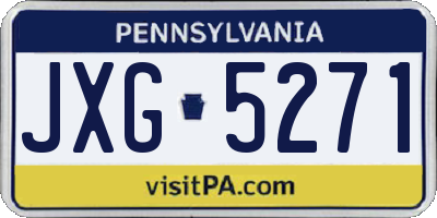 PA license plate JXG5271