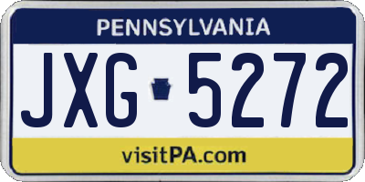 PA license plate JXG5272