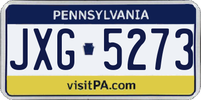 PA license plate JXG5273