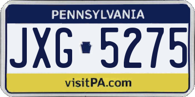 PA license plate JXG5275