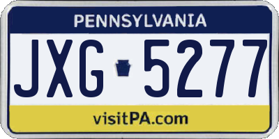 PA license plate JXG5277