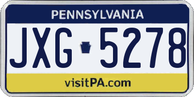 PA license plate JXG5278