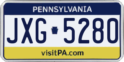 PA license plate JXG5280