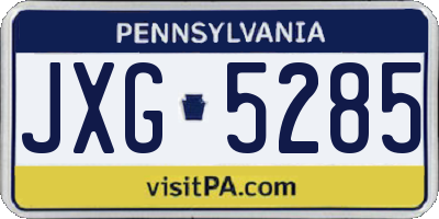 PA license plate JXG5285