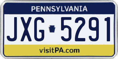 PA license plate JXG5291
