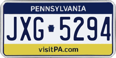 PA license plate JXG5294