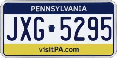 PA license plate JXG5295