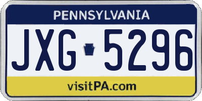 PA license plate JXG5296