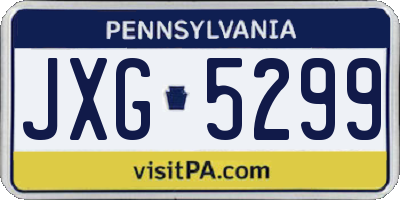 PA license plate JXG5299