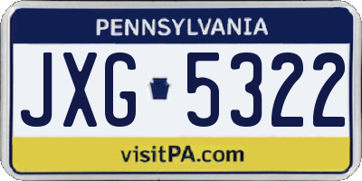 PA license plate JXG5322