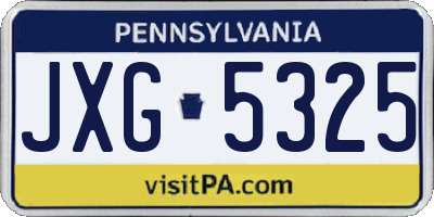 PA license plate JXG5325