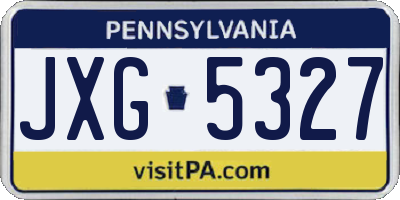PA license plate JXG5327