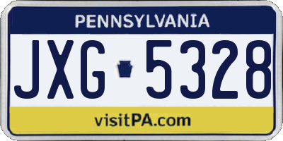 PA license plate JXG5328