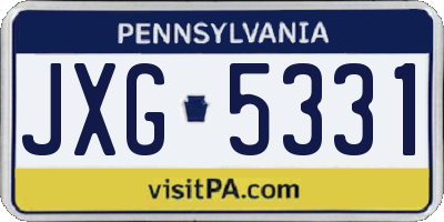 PA license plate JXG5331