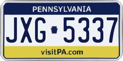 PA license plate JXG5337