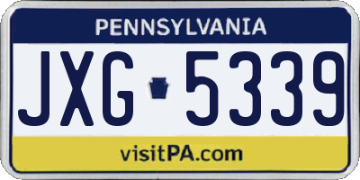 PA license plate JXG5339