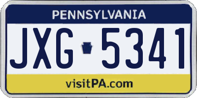 PA license plate JXG5341