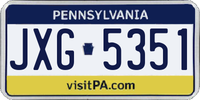 PA license plate JXG5351