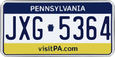 PA license plate JXG5364