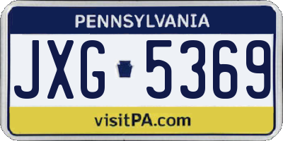 PA license plate JXG5369