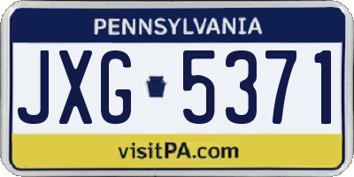 PA license plate JXG5371