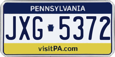 PA license plate JXG5372