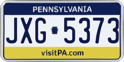 PA license plate JXG5373