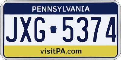 PA license plate JXG5374