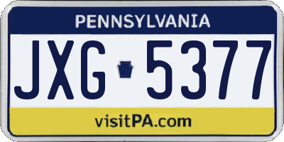 PA license plate JXG5377