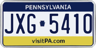 PA license plate JXG5410