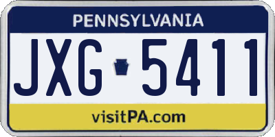 PA license plate JXG5411