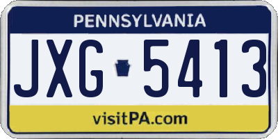 PA license plate JXG5413