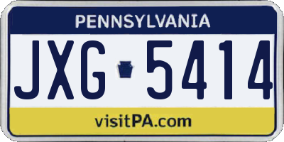 PA license plate JXG5414